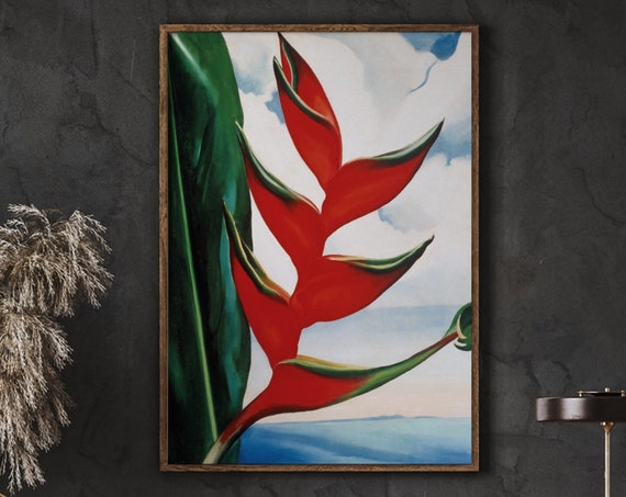 Georgia Okeeffe Art Poster Heliconias Crabs Claw Ginger 1939 Hawaii Home Wall Decor Instant