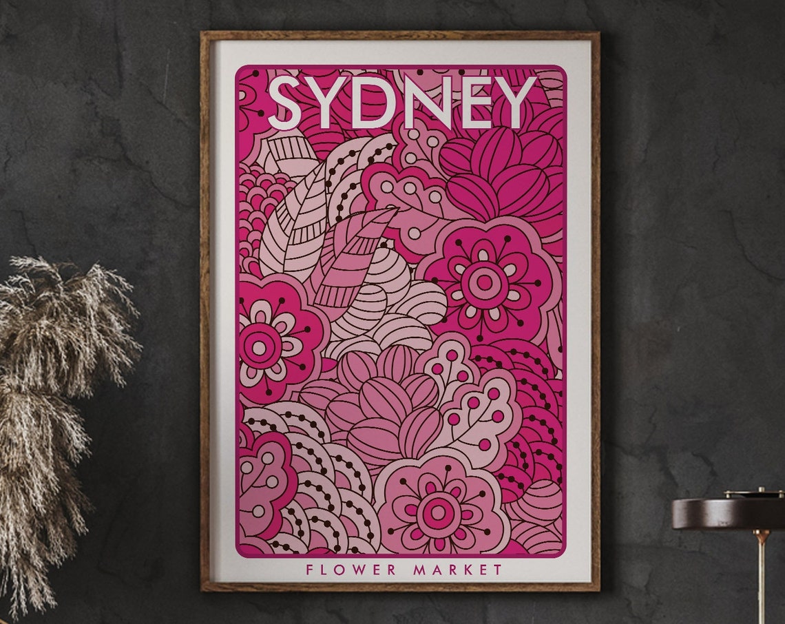 Sydney Flower Market Poster Prints Shop Florist Gift Print Instant