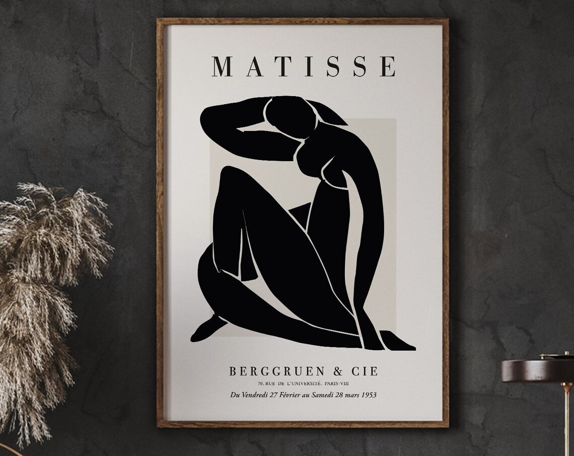 Henri Matisse Black Nude And Beige Cutout Poster