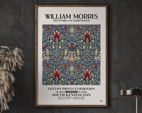 William Morris Floral Poster Victoria And Albert Museum Home Decor Flower Pattern Art Nouveau Instant
