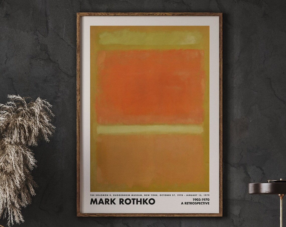 Mark Rothko Guggenheim Retrospective Orange Gold Exhibition Poster