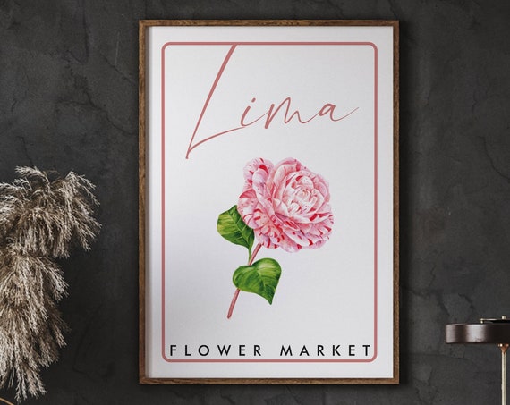 Flower Market Wall Art Lima Spring Decor Shop Sign Instant