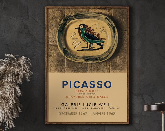 Picasso Ceramiques Exhibition Poster Print Galerie Lucie Weill Paris Office Or Home Decor Prints Instant