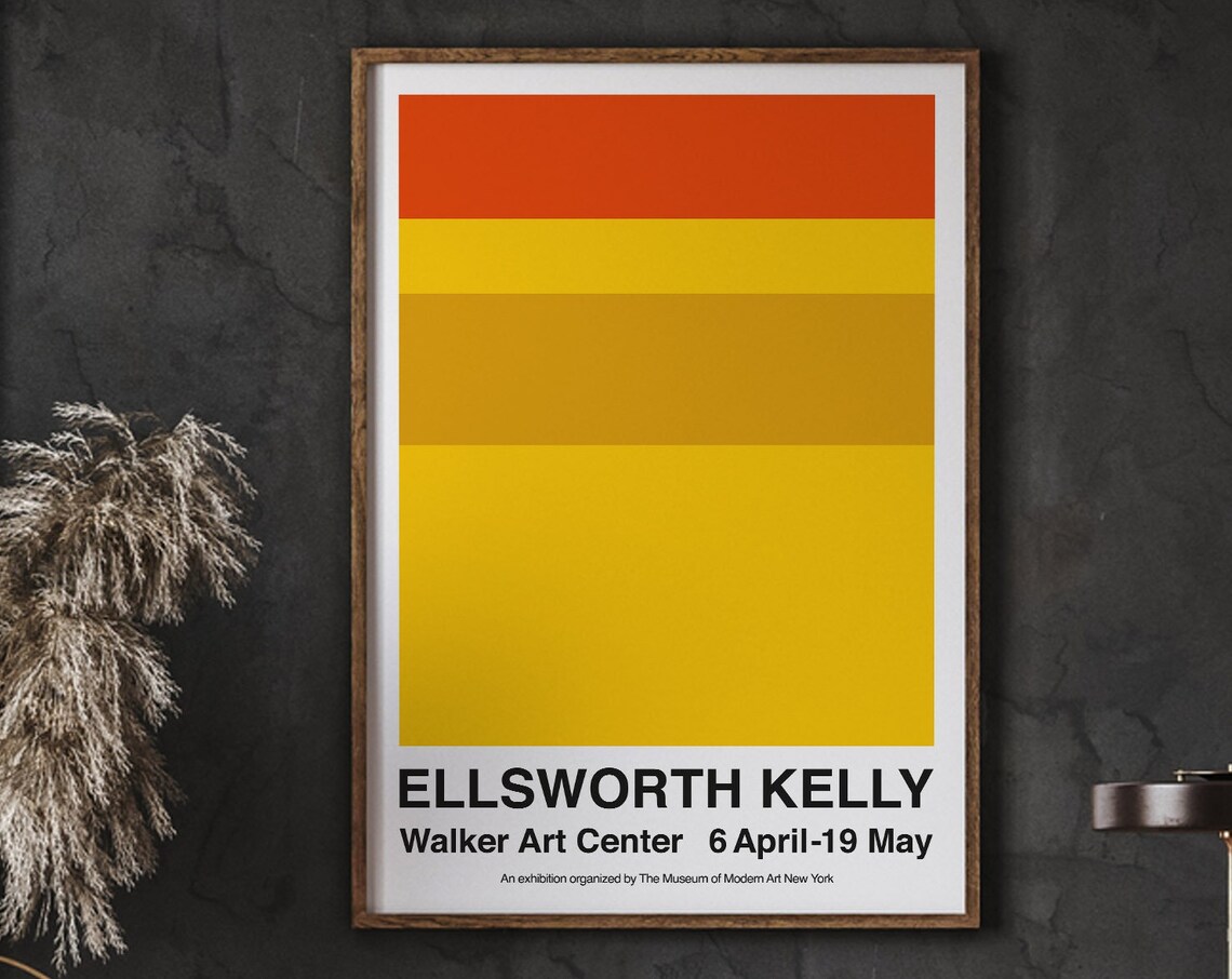 Ellsworth Kelly Walker Art Center Exhibition Orange Yellow Bands Poster
