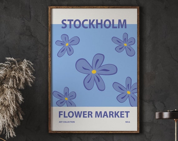 Stockholm Flower Market Premium Poster Wall Florist Interior Decoration Art Instant