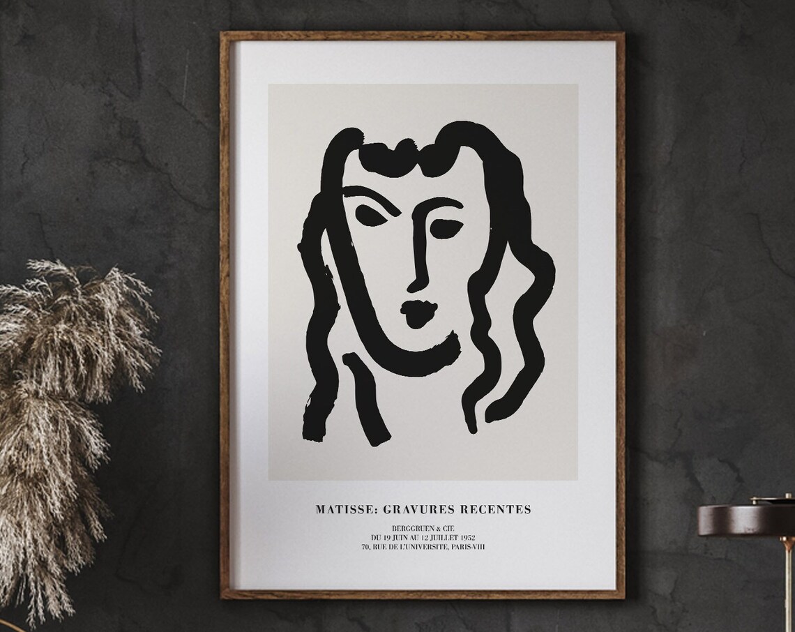 Matisse Face Lines, Minimalist Art Print