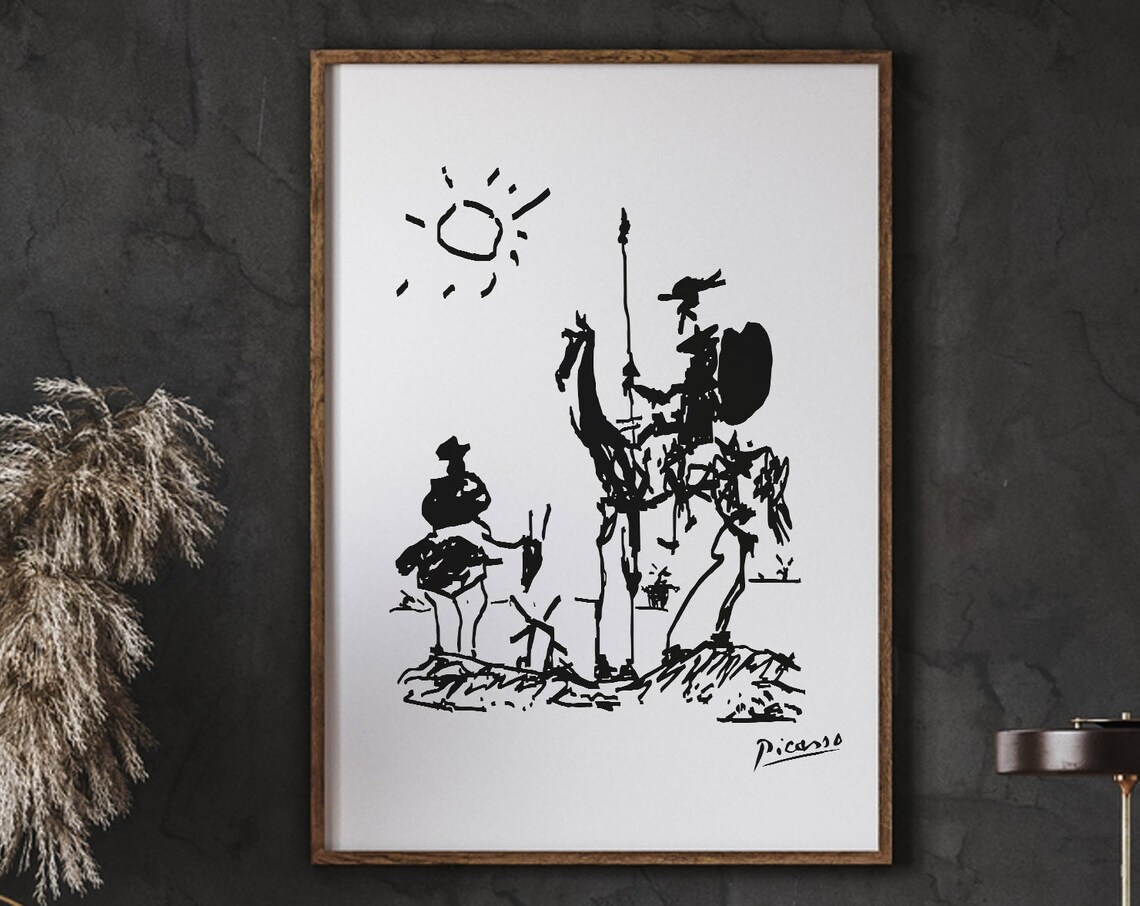 Picasso Don Quixote 1955 Surrealism Minimalist Poster