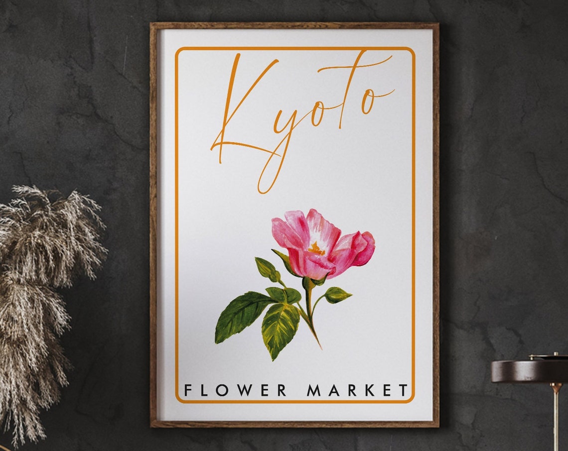 Flower Market Poster Prints Kyoto Wall Florist Gift Instant