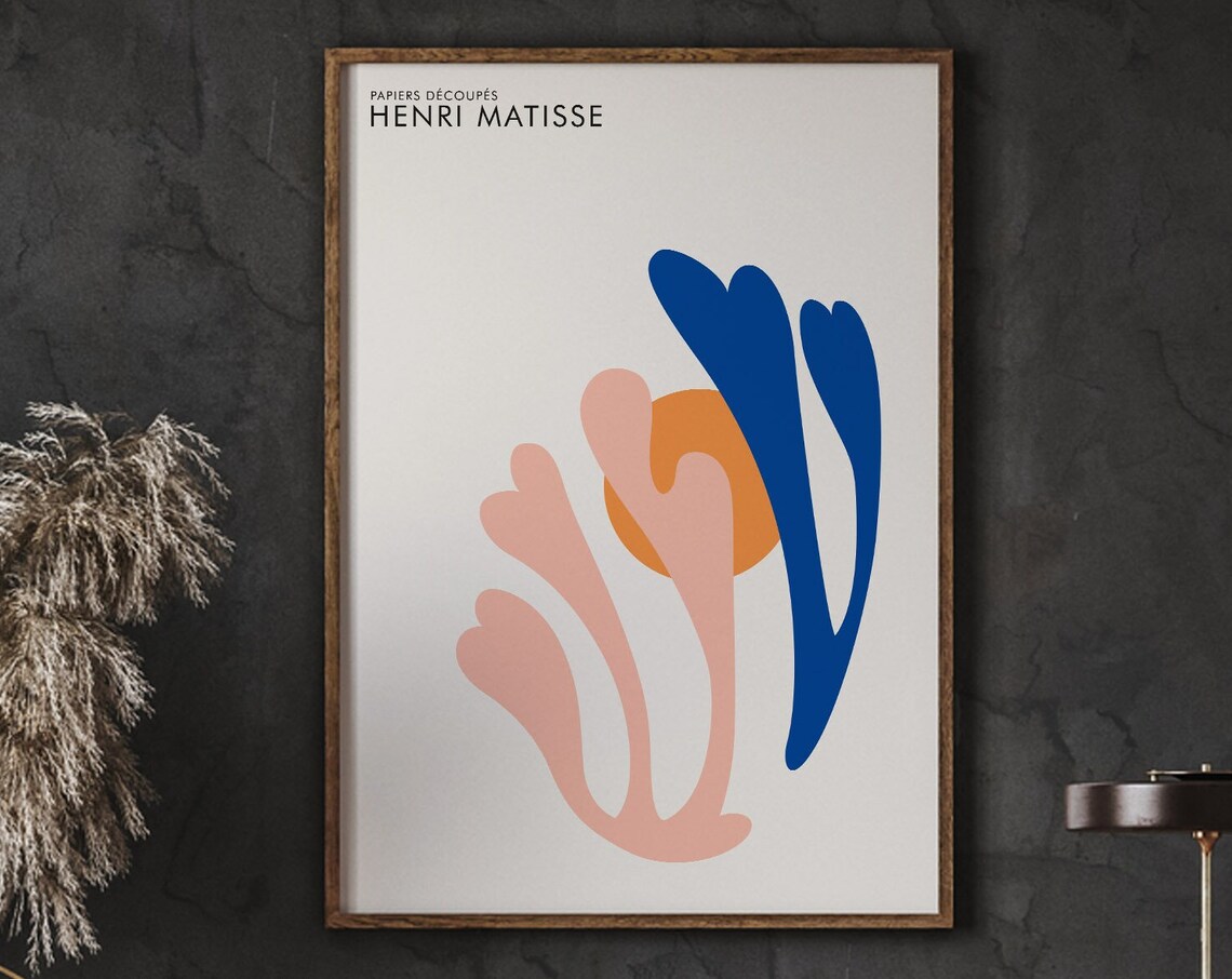 Henri Matisse Pink Blue Cutout Sun Abstract Exhibition Wall Art