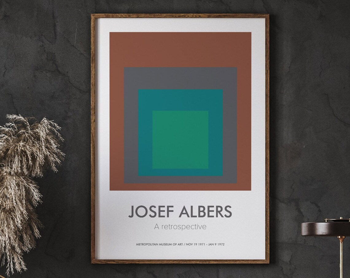 Josef Albers Homage To The Square Geometric Abstract Art Exhibition Poster