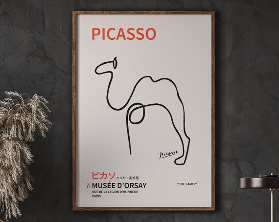 Pablo Picasso The Camel One Line Drawing Japanese Museum Exhibition Poster