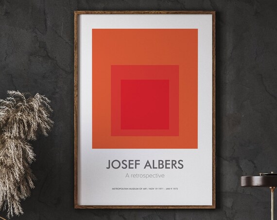 Josef Albers Style Burnt Orange Museum Exhibition Poster Lnteraction Of Color Instant