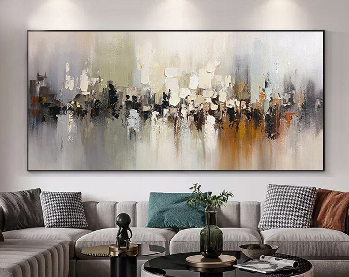 Abstract Acrylic Painting, Modern Living Room Wall Art Print