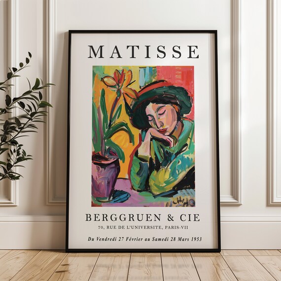 Henri Matisse Woman With Hat Flower Pot Berggruen 1953 Exhibition Poster