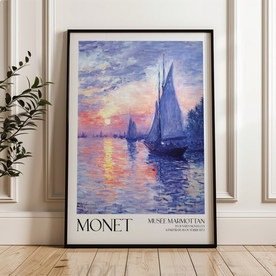 Monet Print Exhibition Claude Poster Vintage Home Decor Floral Art