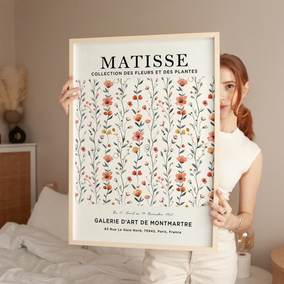 Henri Matisse Floral Print Exhibition Poster Wall Art Colourful Vintage Fine Living Room Decor Watercolour Mid Century Modern