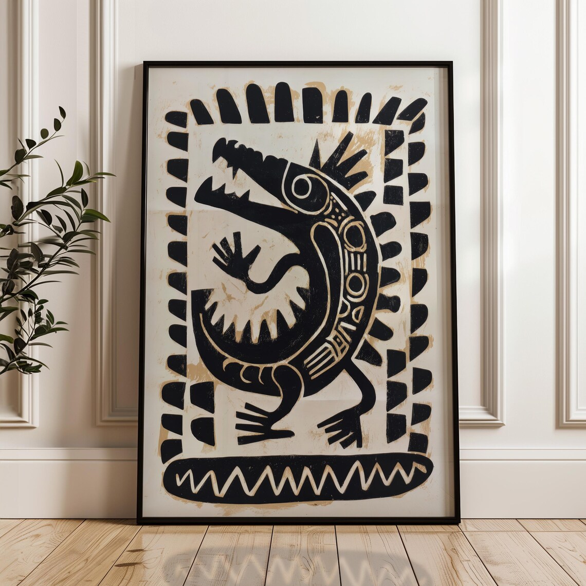 Traditional Mexican Crocodile Poster, Folk Art Print