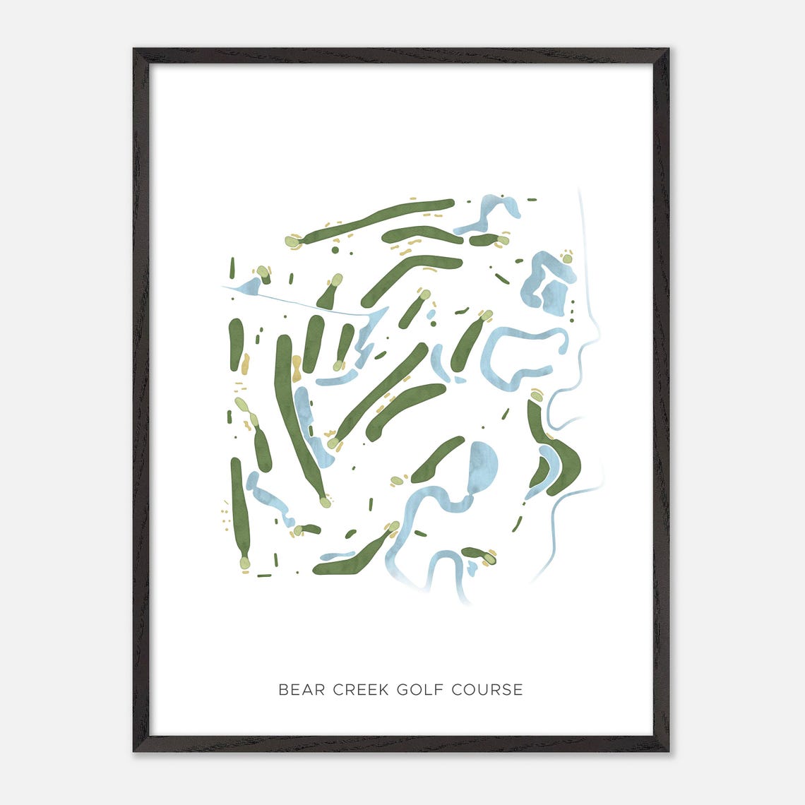 Bear Creek Golf Course Canada Modern Watercolor Golf Map Poster - Image 2
