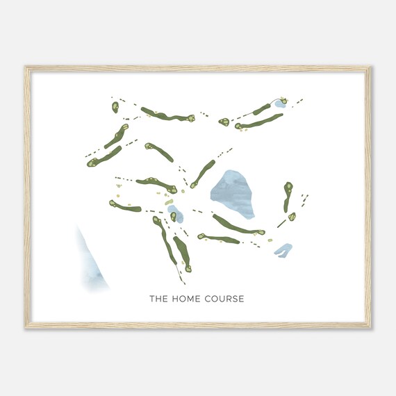 The Home Course Washington Modern Watercolor Map Golfer Gift Golf Wall Art Golf Poster Print Course Layout