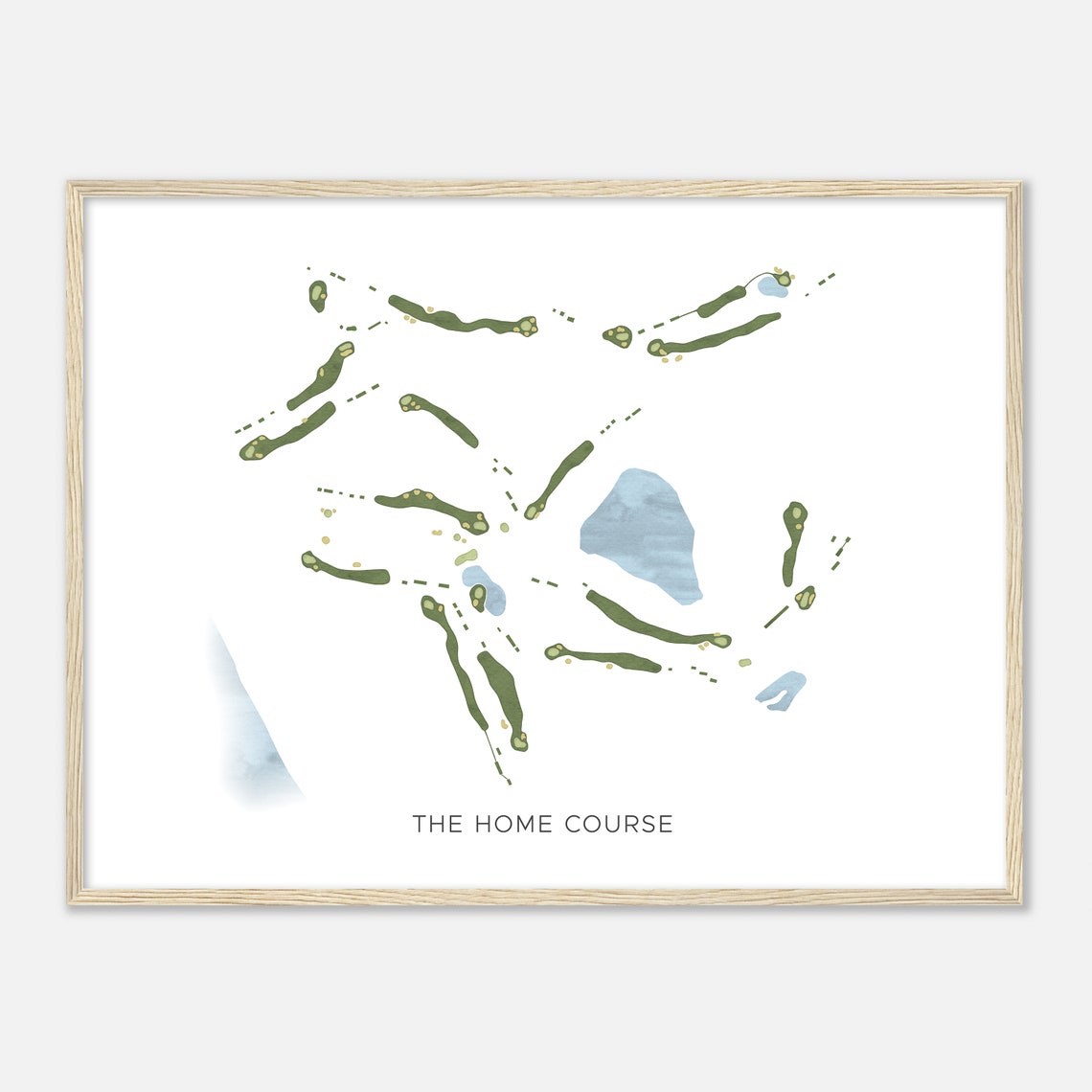 The Home Course Minimalist Modern Golf Course Layout Map Poster