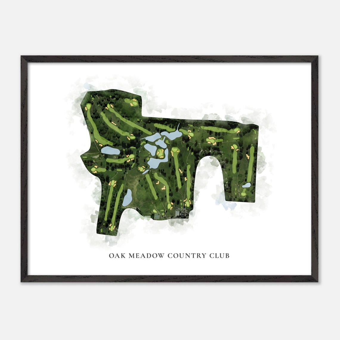 Oak Meadow Country Club Evansville Indiana Classic Map Poster - Image 5