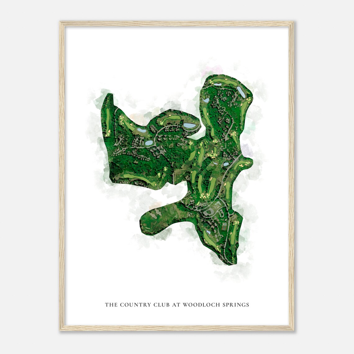 The Country Club At Woodloch Springs Satellite Map Art Poster - Image 2
