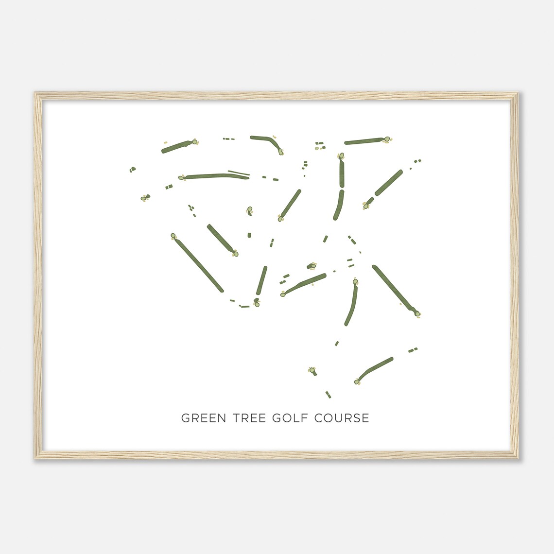 Green Tree Golf Course California Modern Watercolor Map Golfer Gift Golf Wall Art Golf Poster Print Course Layout