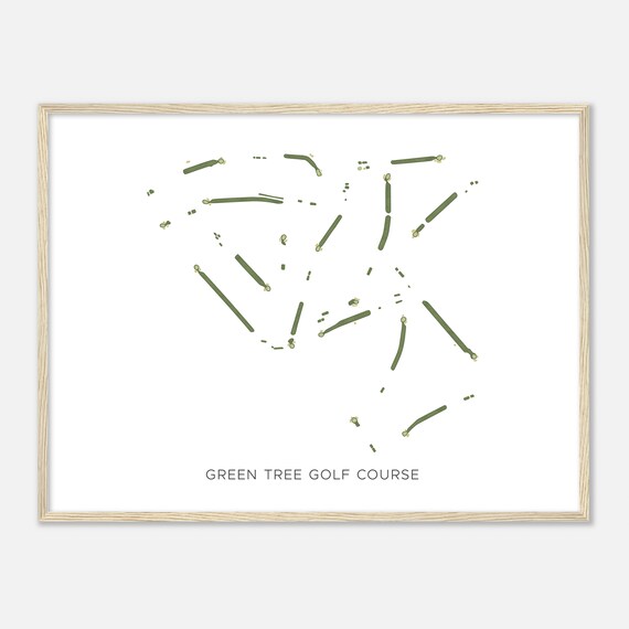 Green Tree Golf Course California Modern Watercolor Map Golfer Gift Golf Wall Art Golf Poster Print Course Layout