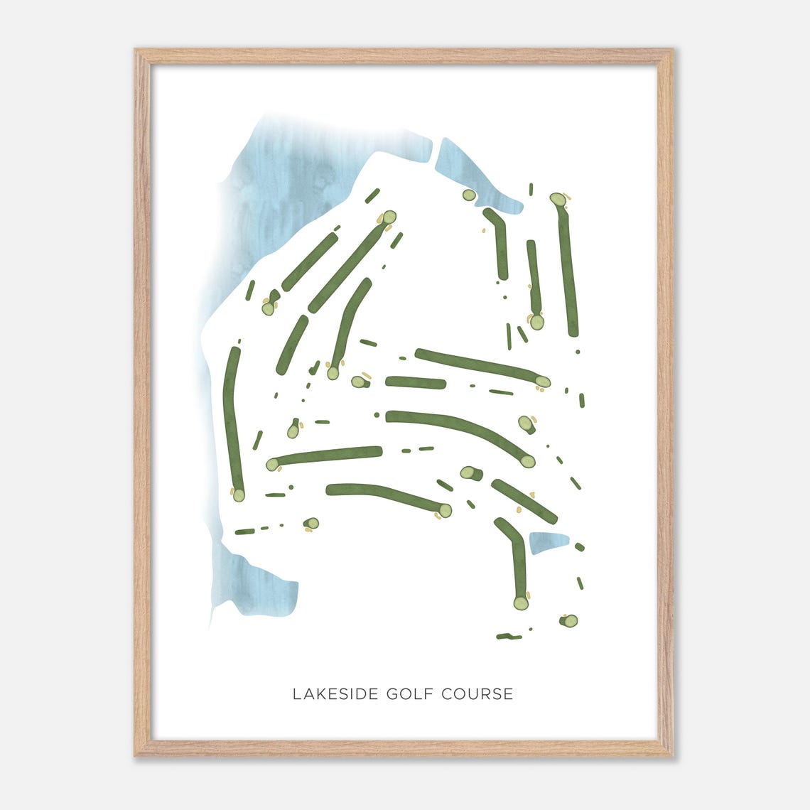 Lakeside Golf Course Modern Fairway Golf Course Layout Map Poster - Image 2