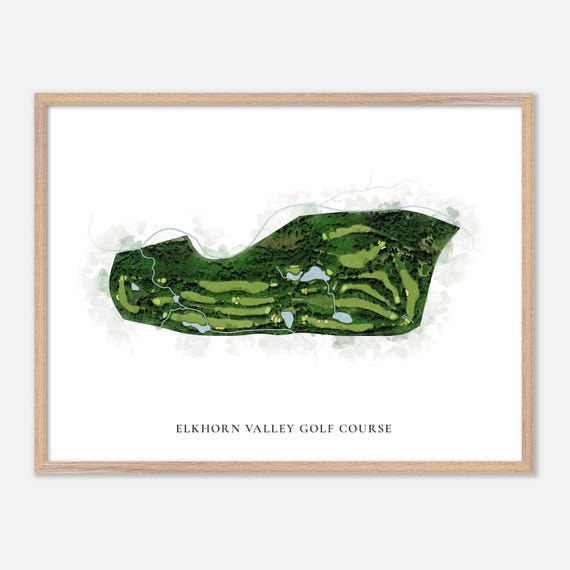 Elkhorn Valley Golf Course In Lyons Oregon Classic Watercolor Map Golfer Gift Golf Wall Art Golf Poster Print Course Layout