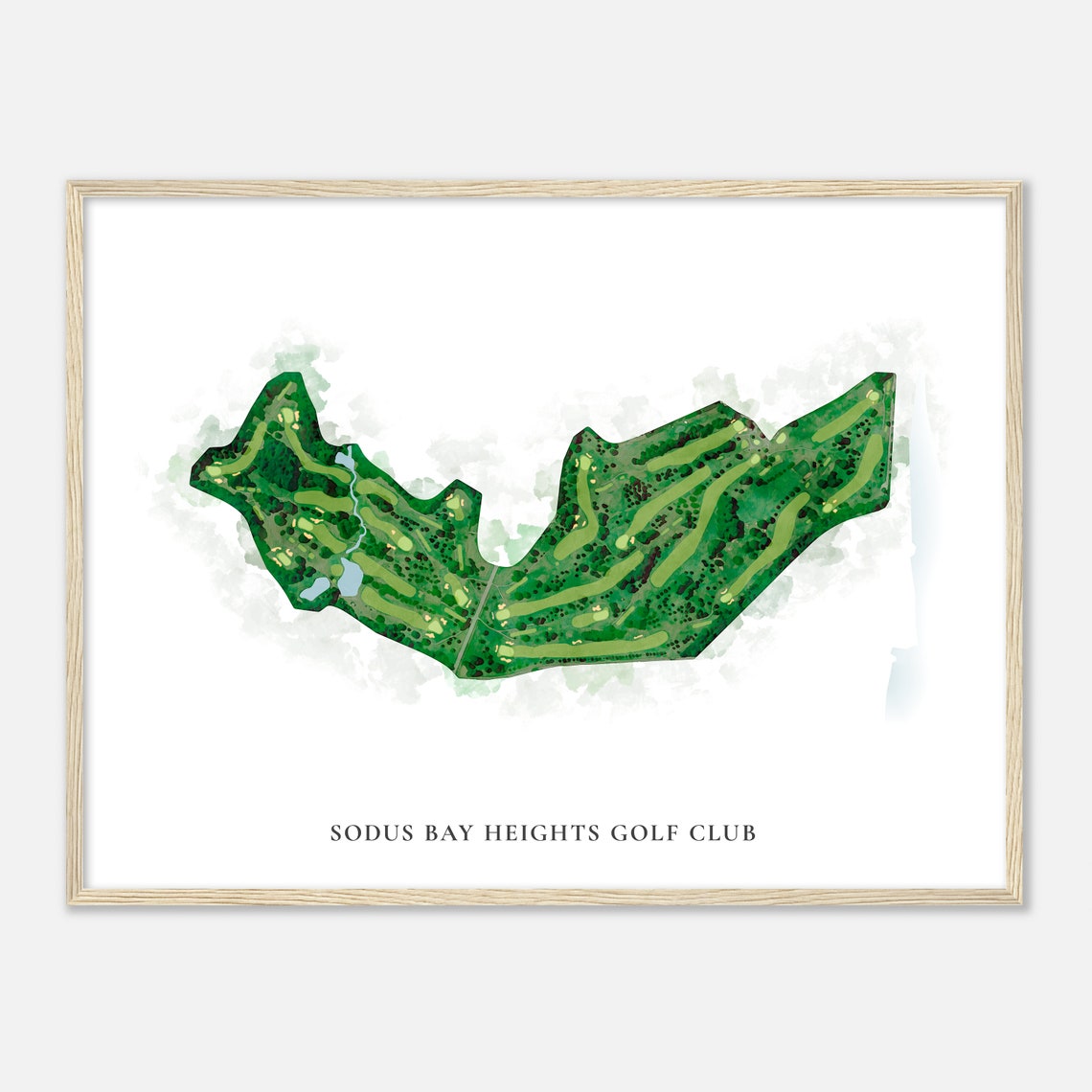 Sodus Bay Heights Golf Club New York Classic Watercolor Map Poster