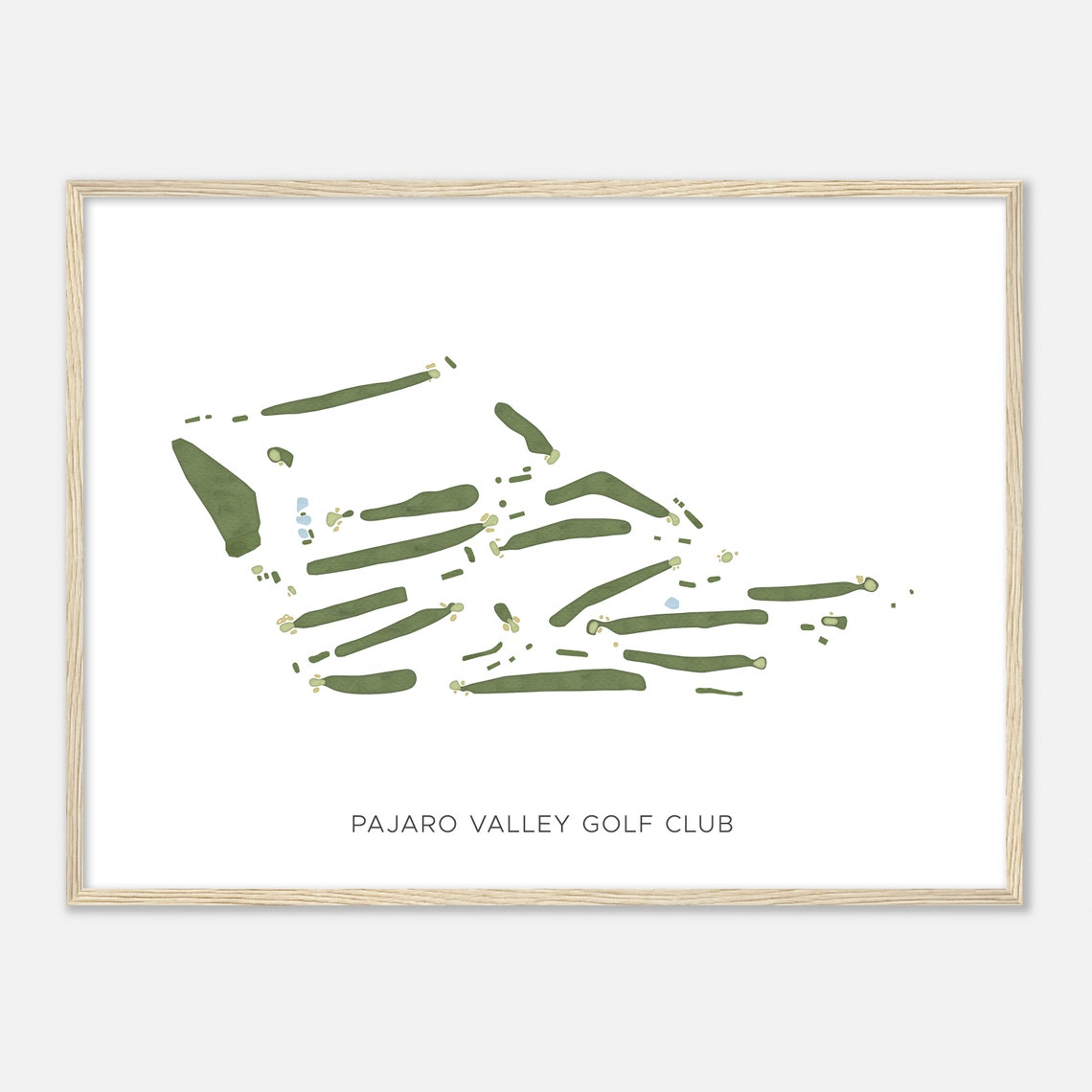 Pajaro Valley Golf Club California Modern Watercolor Map Poster - Image 2