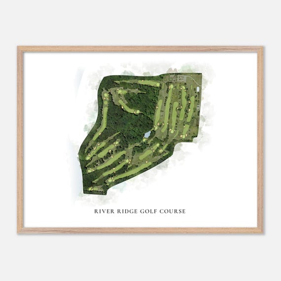 River Ridge Golf Course In Jewett City Connecticut Classic Watercolor Map Golfer Gift Golf Wall Art Golf Poster Print Course Layout