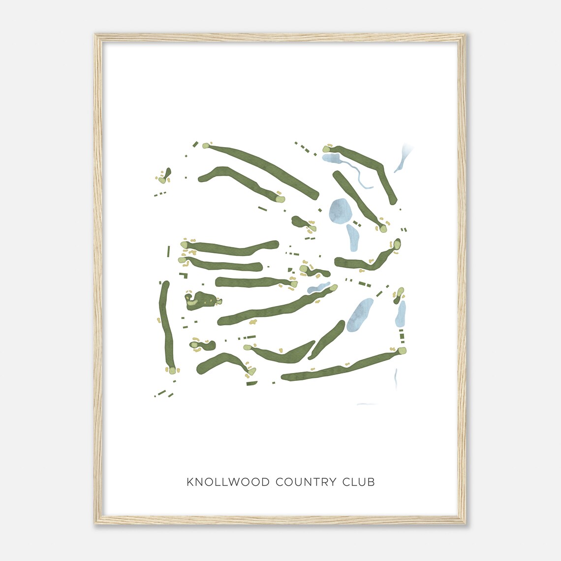 Knollwood Country Club Michigan Watercolor Golf Course Map Poster - Image 2