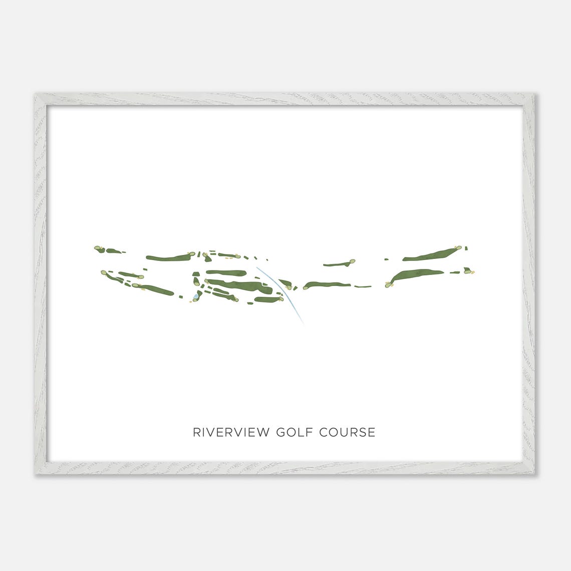 Riverview Golf Course Minimalist Watercolor Fairway Map Poster - Image 4