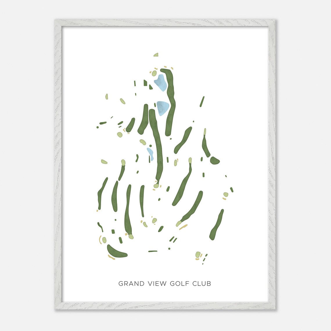Grand View Golf Club North Braddock Pennsylvania Modern Watercolor Golf Map Poster - Image 2
