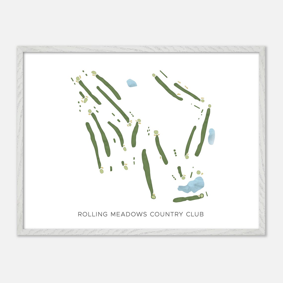 Rolling Meadows Country Club Connecticut Modern Golf Map Poster - Image 4