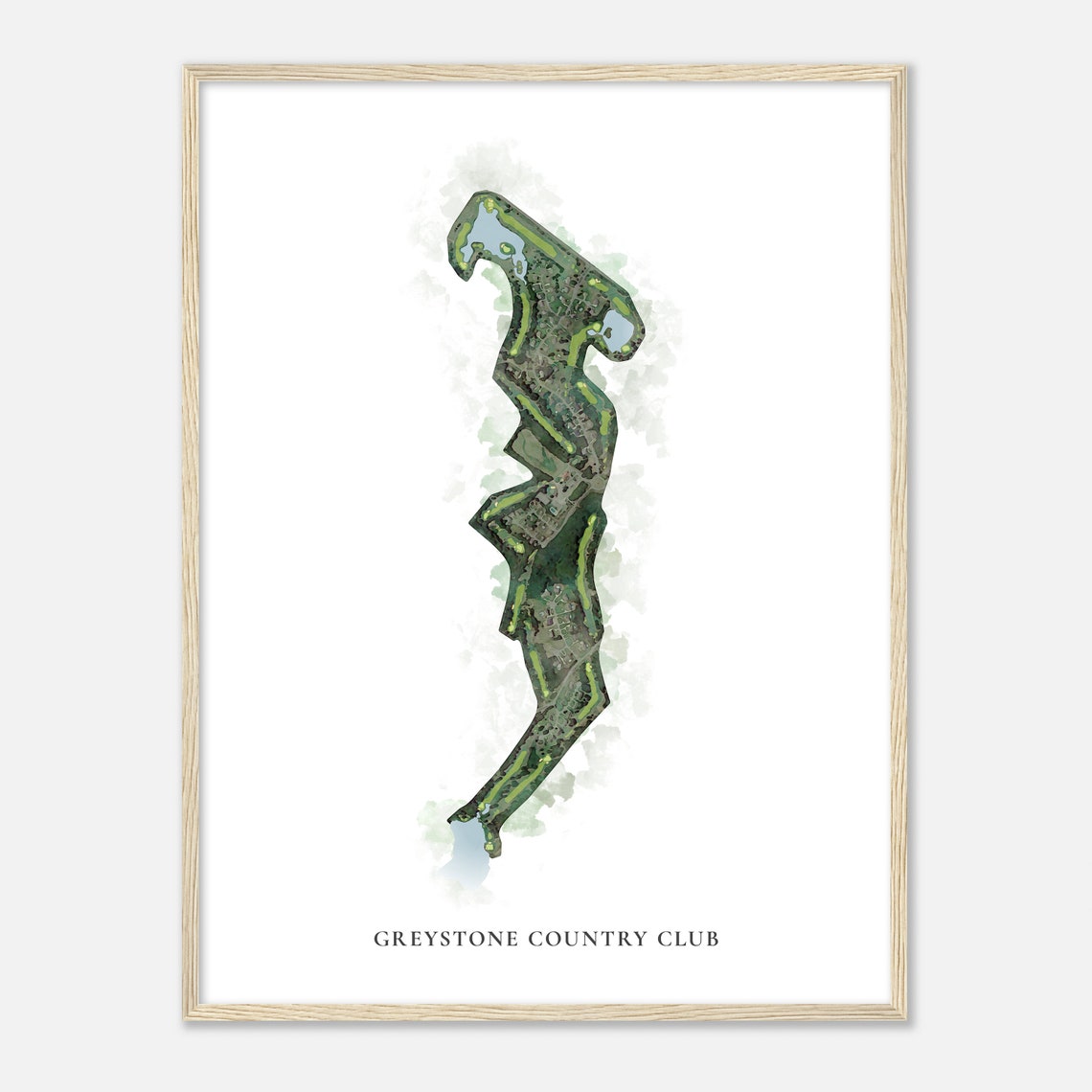 Greystone Country Club Classic Watercolor Fairway Golf Map Poster - Image 2