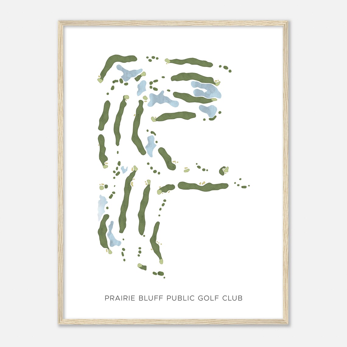 Prairie Bluff Public Golf Club Modern Watercolor Map Gift Poster - Image 2