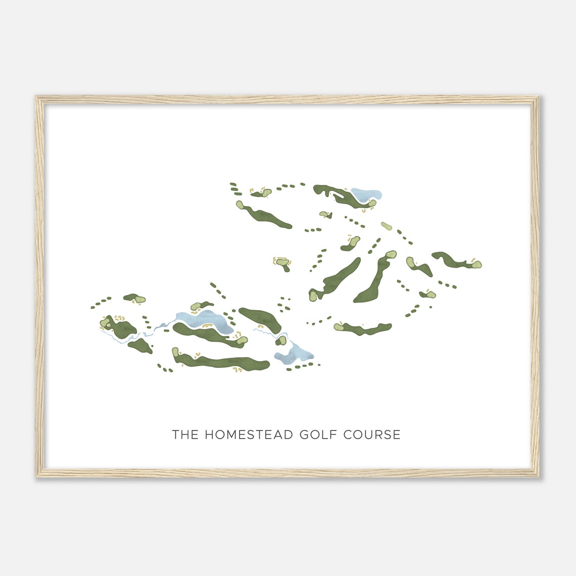 The Homestead Golf Course Modern Watercolor Fairway Map Poster - Image 2