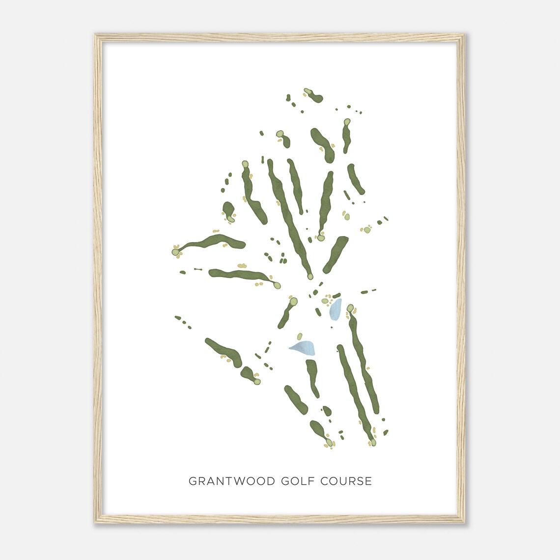 Grantwood Golf Course Ohio Modern Watercolor Map Golfer Gift Golf Wall Art Golf Poster Print Course Layout - Image 2