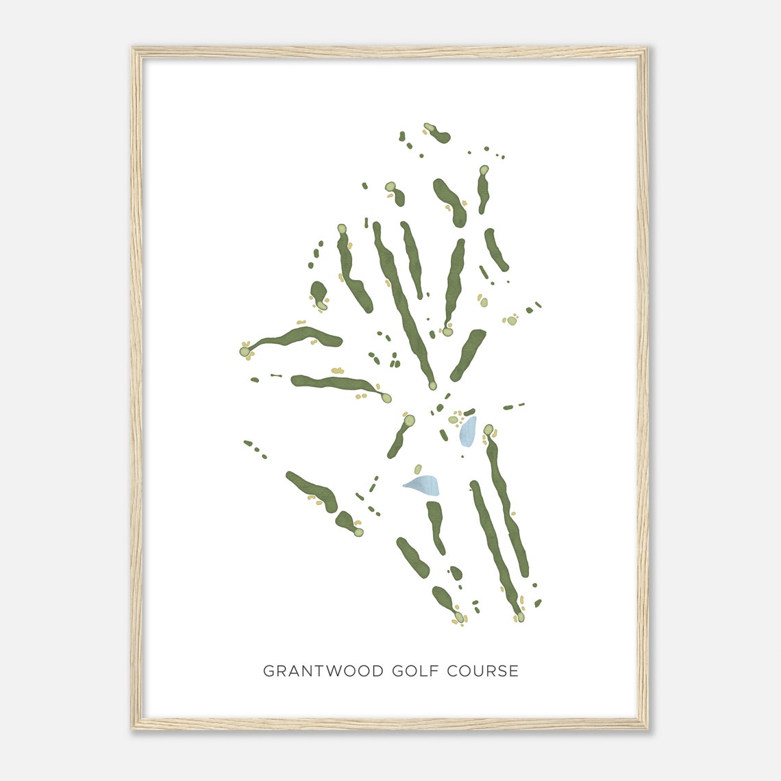Grantwood Golf Course Watercolor Map Minimalist Golfer Gift Poster - Image 2