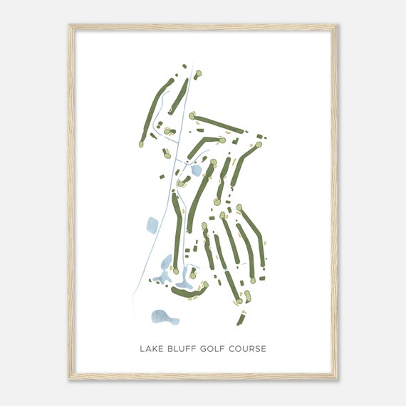Lake Bluff Golf Course Illinois Modern Watercolor Map Golfer Gift Golf Wall Art Golf Poster Print Course Layout