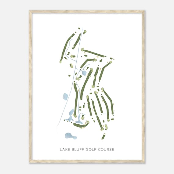 Lake Bluff Golf Course Minimalist Map With Fairways and Water Poster