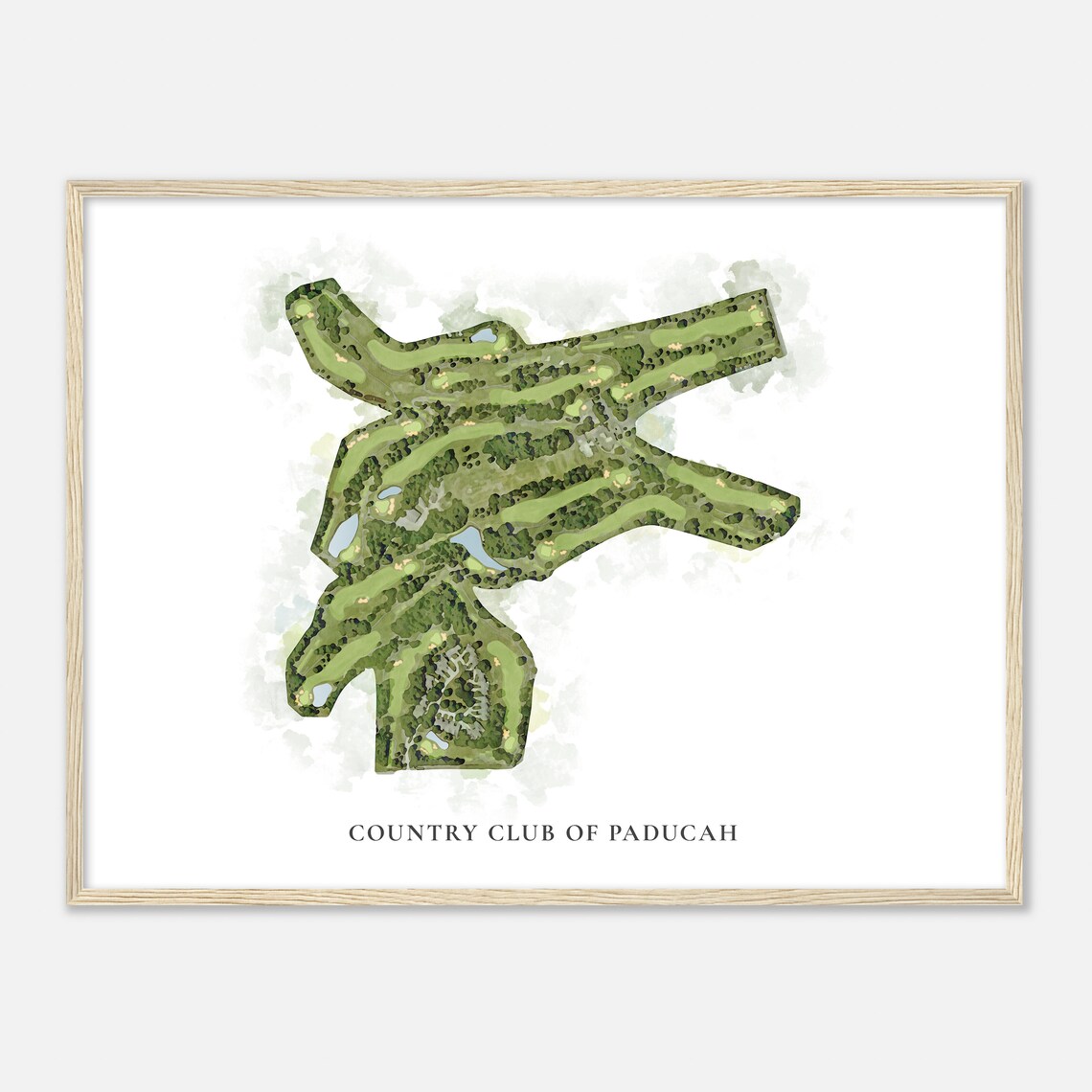 Country Club Of Paducah Kentucky Classic Watercolor Golf Map Poster - Image 2