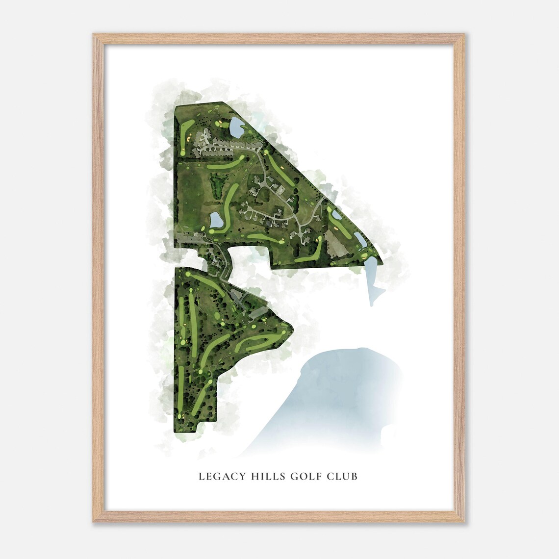 Legacy Hills Golf Club Watercolor Aerial Course Map Art Poster - Image 6