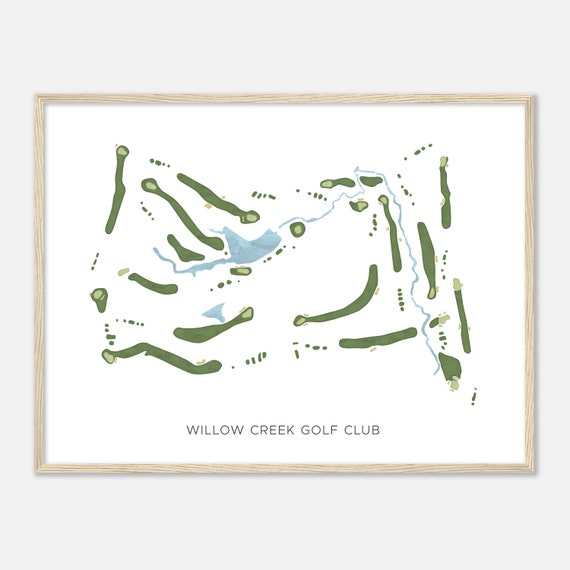 Willow Creek Golf Club Tennessee Modern Watercolor Map Golfer Gift Golf Wall Art Golf Poster Print Course Layout