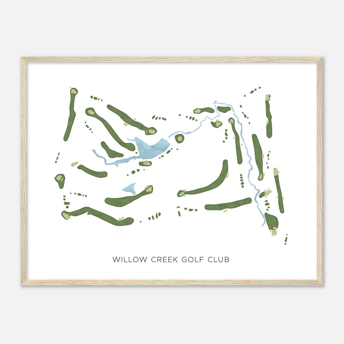 Willow Creek Golf Club Tennessee Modern Watercolor Golf Poster