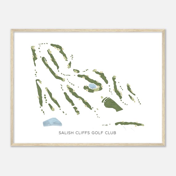 Salish Cliffs Golf Club Washington Modern Watercolor Map Golfer Gift Golf Wall Art Golf Poster Print Course Layout
