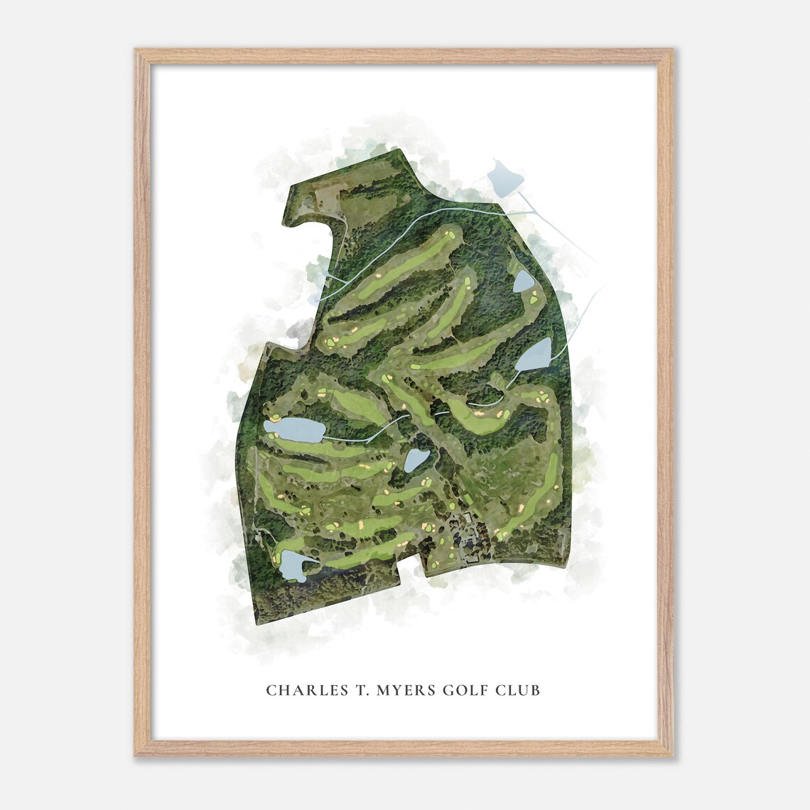 Charles T. Myers Golf Club Charlotte NC Classic Watercolor Poster - Image 6